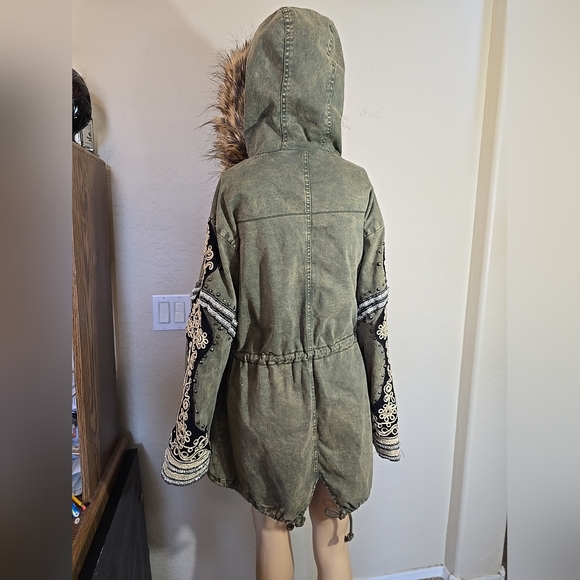 Free People Golden Quills Womens Military Parka Size XS See Measurements - Picture 10 of 15